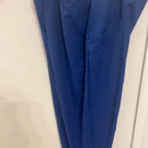 Women’s 3X Climate Right by Cuddl Duds Blue Scrub Pants. Stretch Pull-On